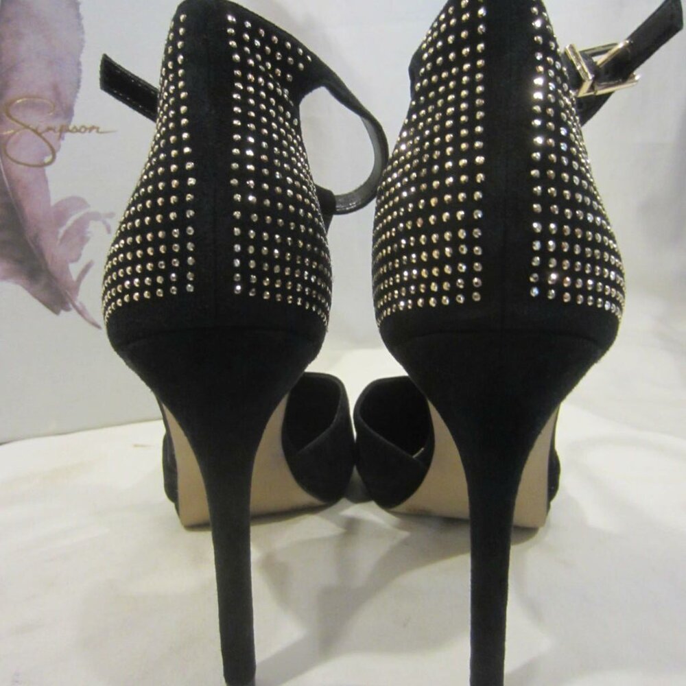 Jessica Simpson Black Heels with Gold Accents - Picture 6 of 9